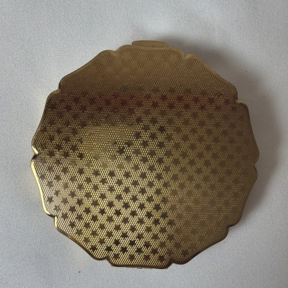 Vintage Stratton Ladies Powder Compact Mirror Gold Renaissance Enamel MidCentury